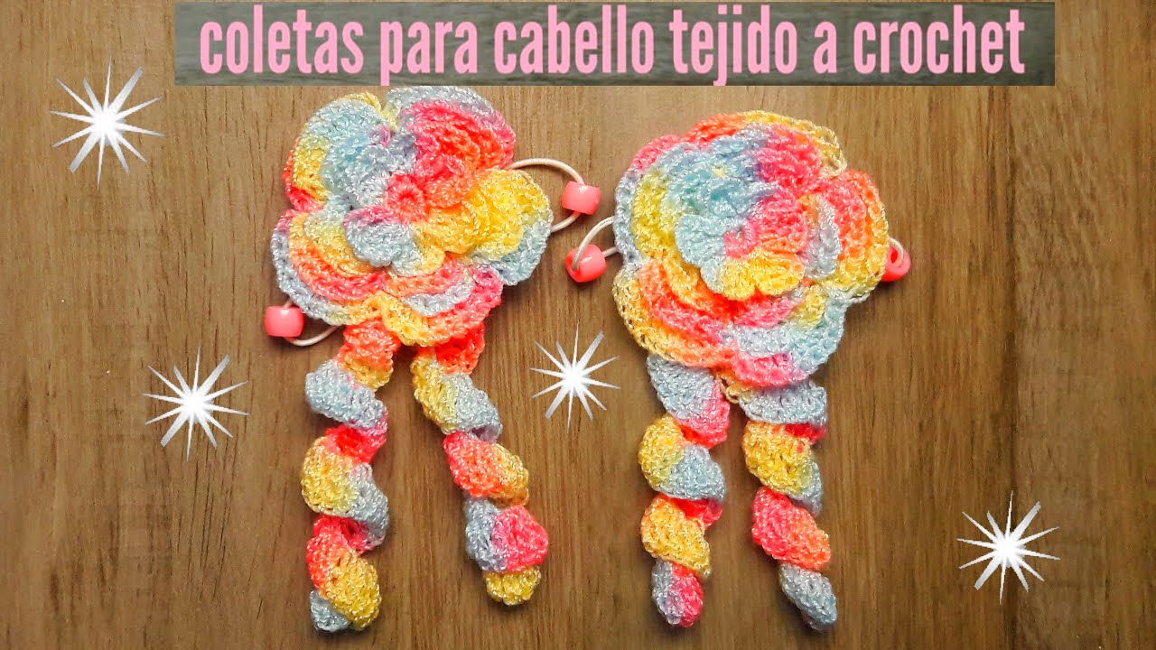Bolitas de Flores Tejidas a Crochet con Espirales / Coletas a Crochet