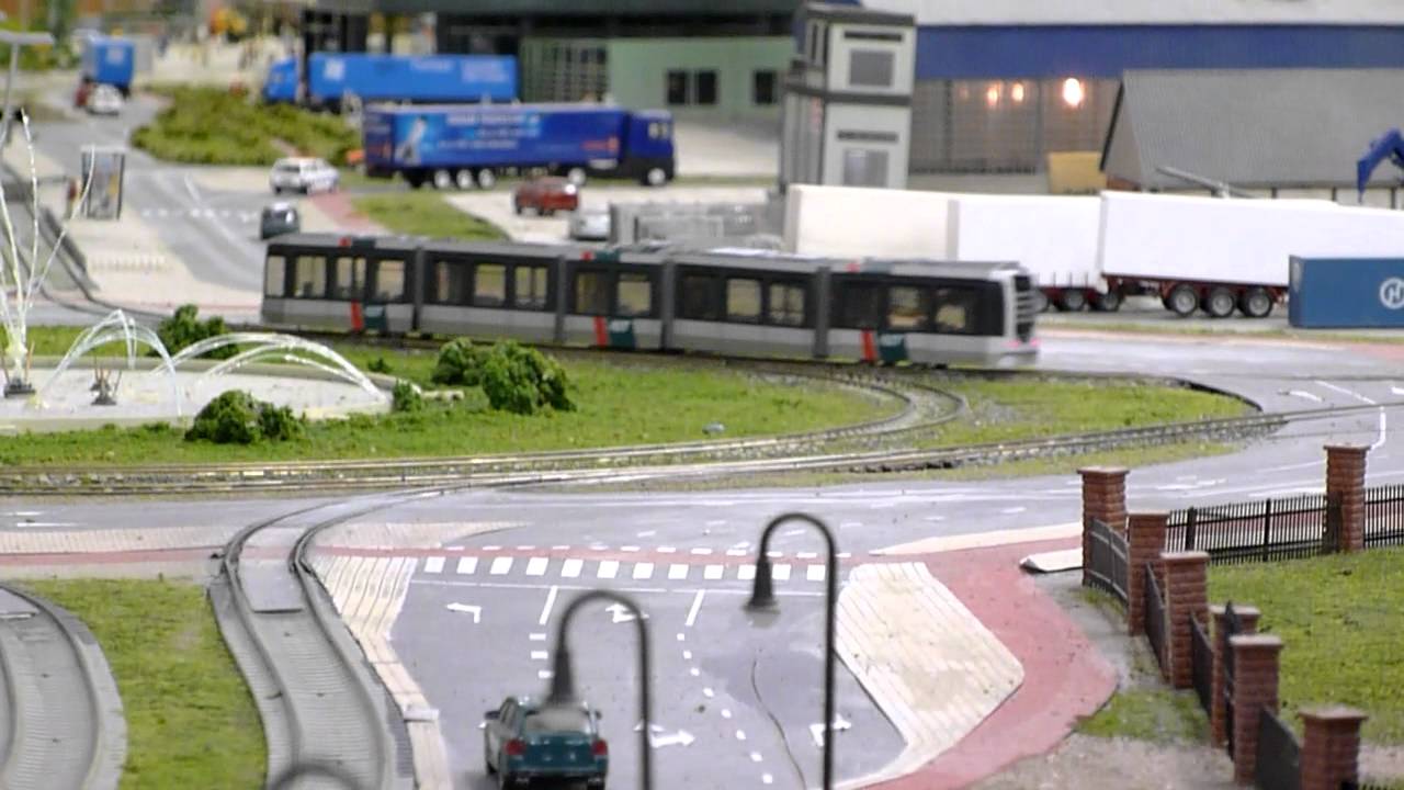 Citadis trams in Railz Mini World in Rotterdam