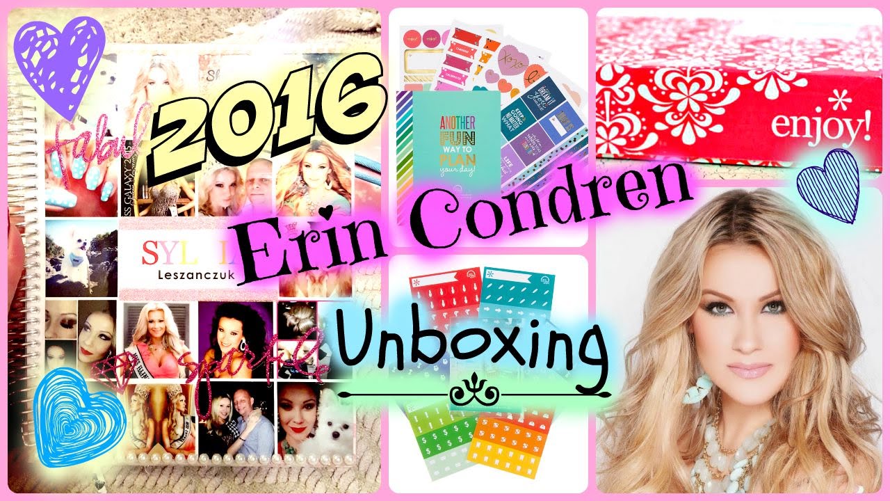 Erin Condren 2016 Life Planner Unboxing! DIY Cover & Extras!