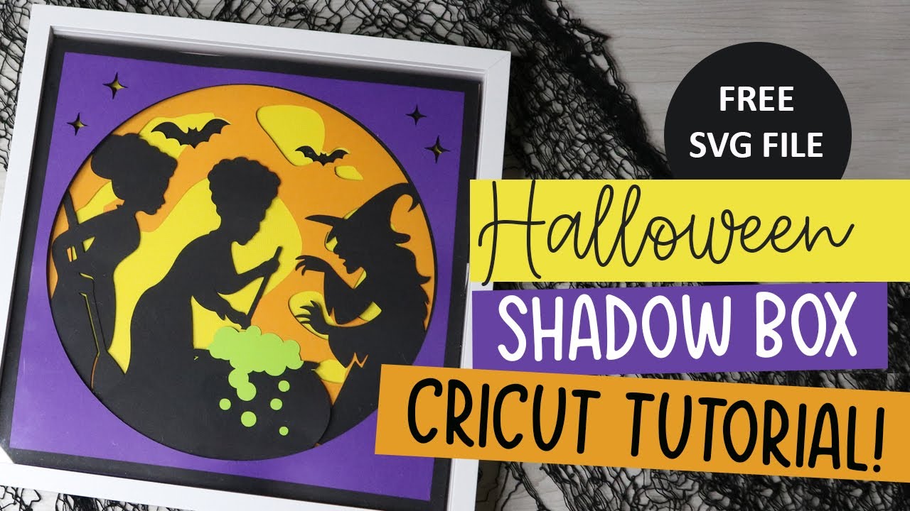 Простой хеллоуинский теневой ящик с Cricut