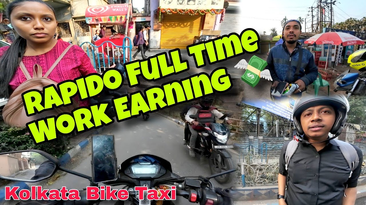 Raido Full Time Work Earning 💸🤑In Kolkata👀|| Kolkata Rapido Uber Bike Taxi Earning 💸 #kolkata 