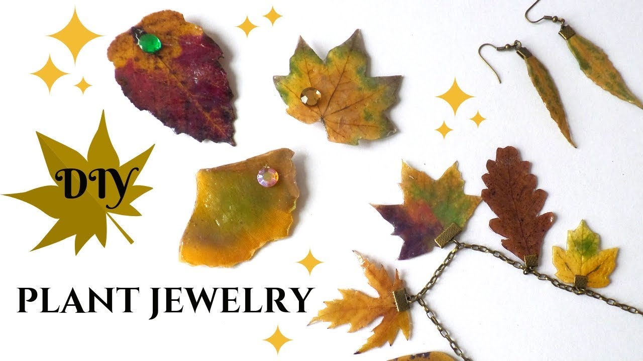 DIY Plant Jewelry WITHOUT Resin | Thanksgiving Gift Ideas | Autumn Leaf Tutorial by Fluffy Hedgehog