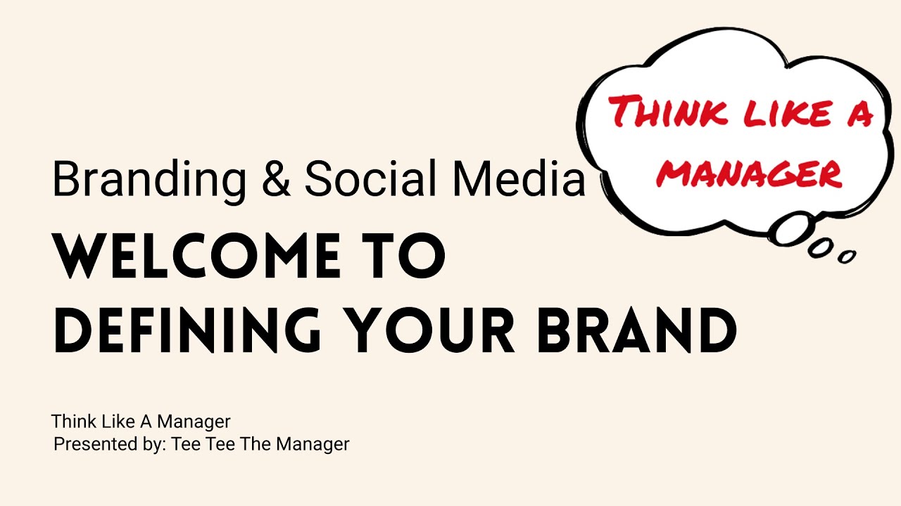 Welcome to Defining Your Brand - Think Like A Manager (For Music Artists) Week 1 Lesson 1