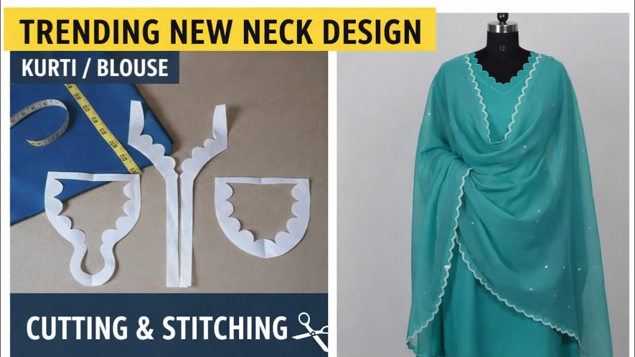 Trending New Neck Design 2026 | Kurti / Blouse Gala Cutting aur Stitching Step by Step