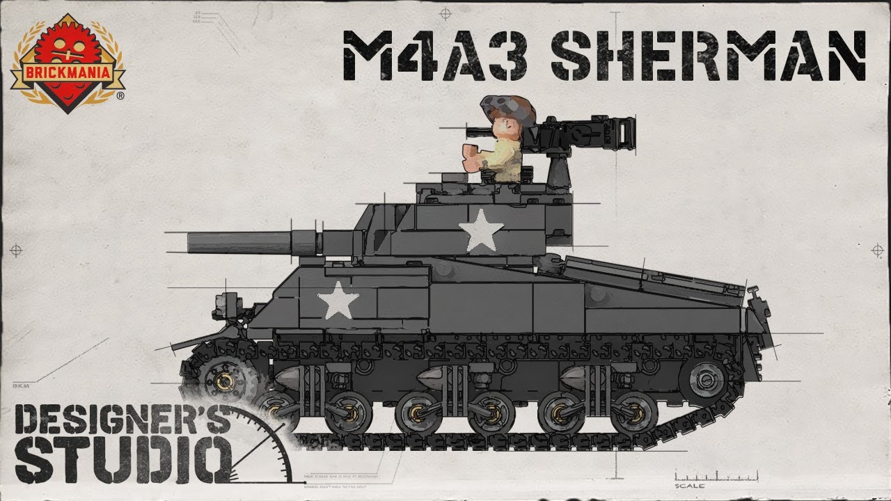 M4A3 Sherman - WWII US Army Medium Tank - Custom Lego - In The Designer’s Studio