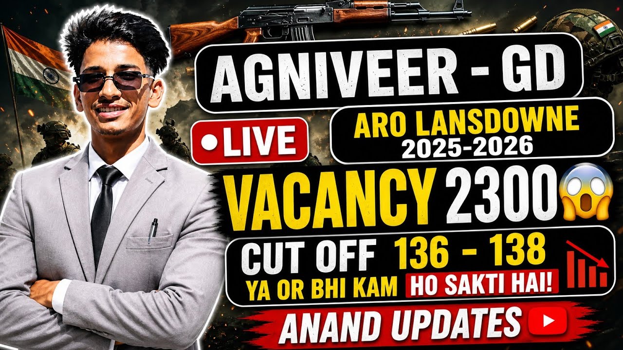 ARO LANSDOWNE AGNIVEER-GD🪖🤫 FINAL CUT OFF VECENCY 2025-2026#agniveer#gd#agniveercutoff #lansdowne 