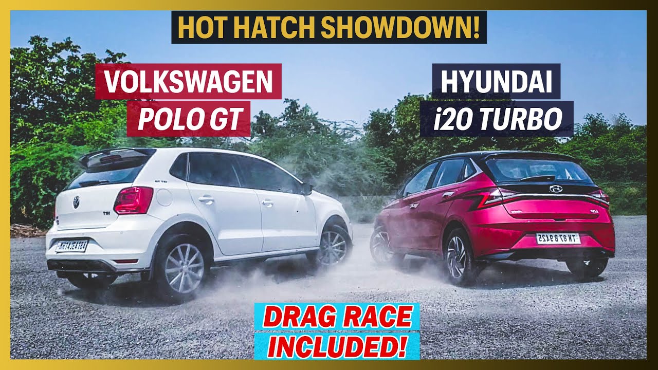 Volkswagen Polo GT vs Hyundai i20 Turbo with Drag Race