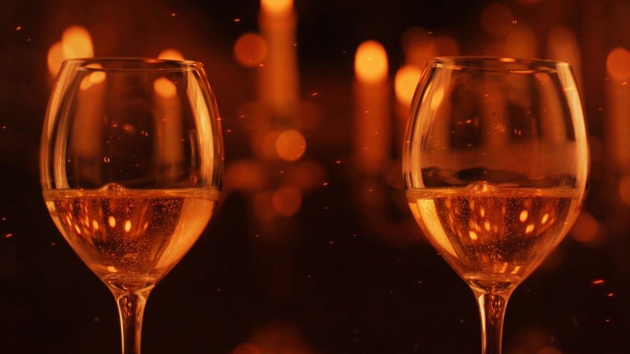 Romantic Night Ambience ❤️ Crackling Fireplace, Soft Love Music 1 Hours