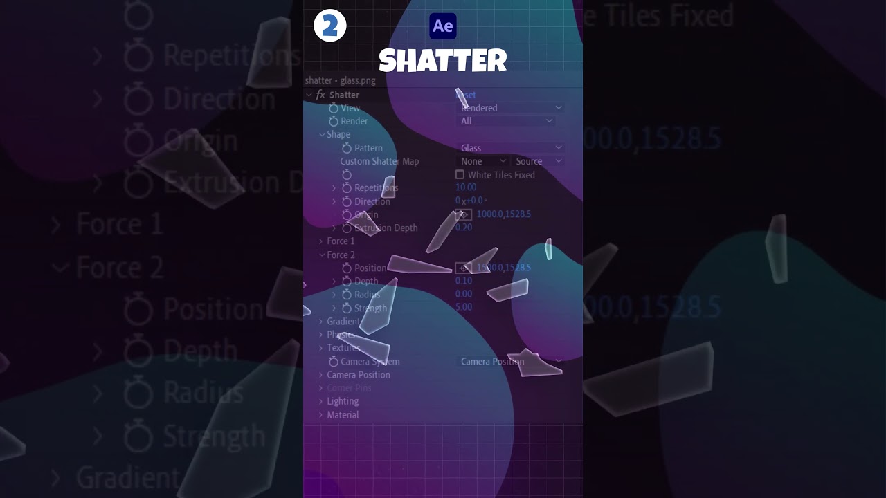 Shatter effect in after effects  #aftereffectstips #aftereffects