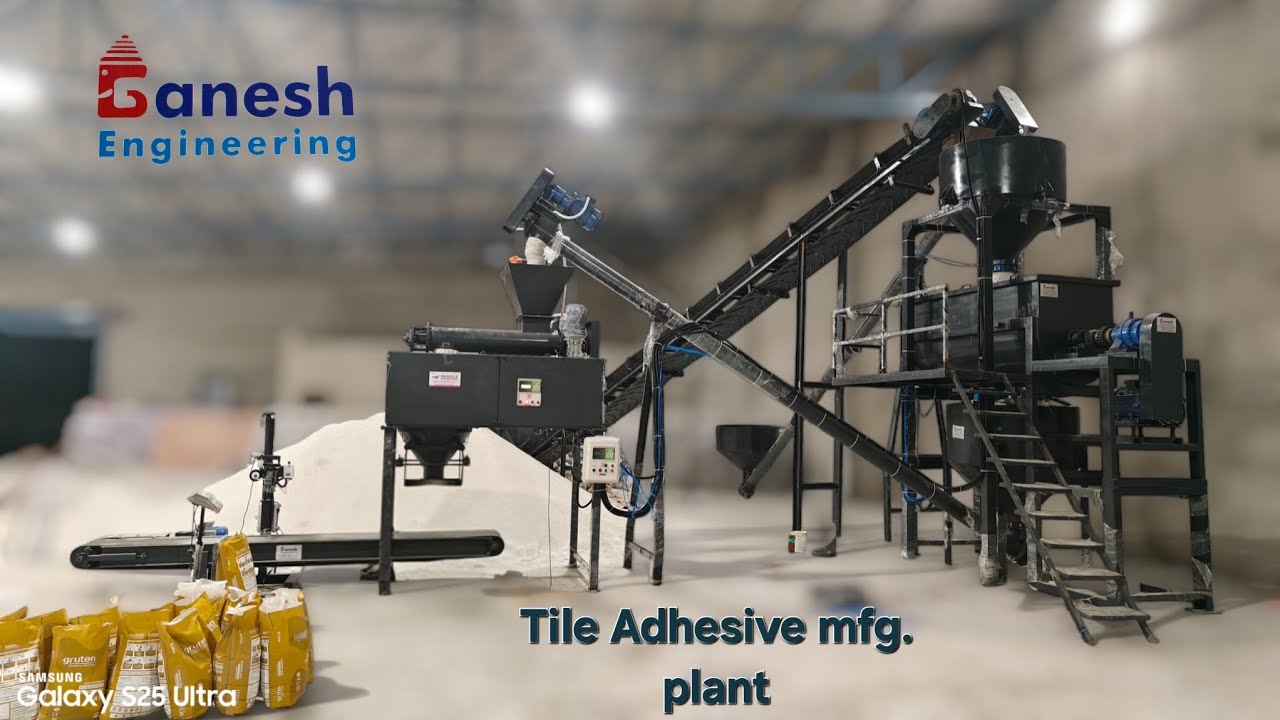 Tile adhesive manufacturing machine, tile adhesive machine