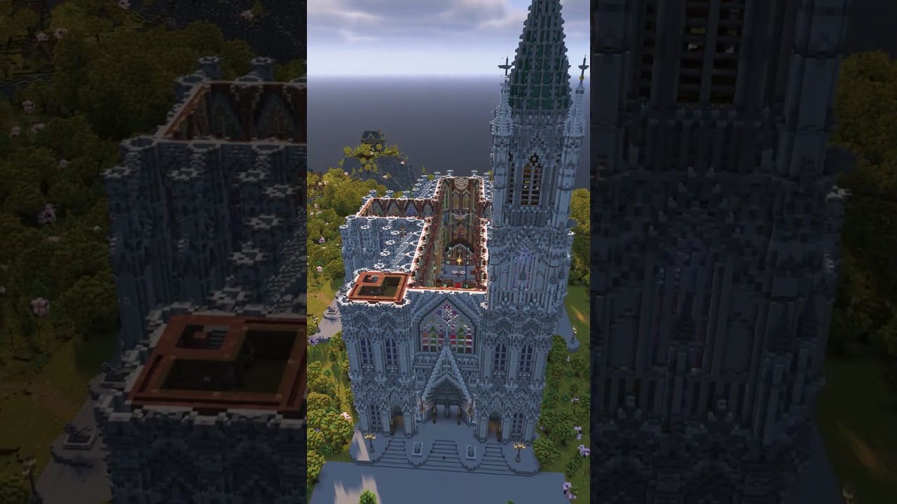 [75 HOUR] Minecraft COLOGNE CATHEDRAL Medieval Build Timelapse with Small Village  #minecraftcastle