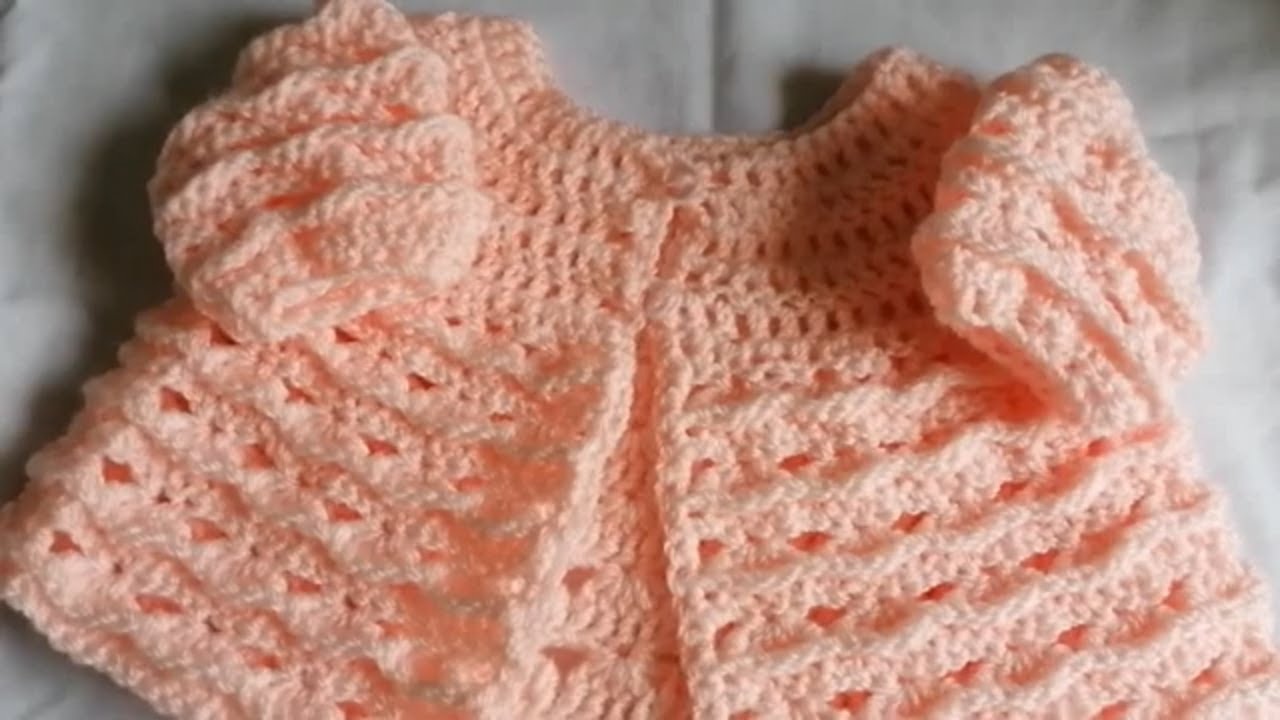 Pretty waves crochet baby cardigan left hand Crochet Nuts