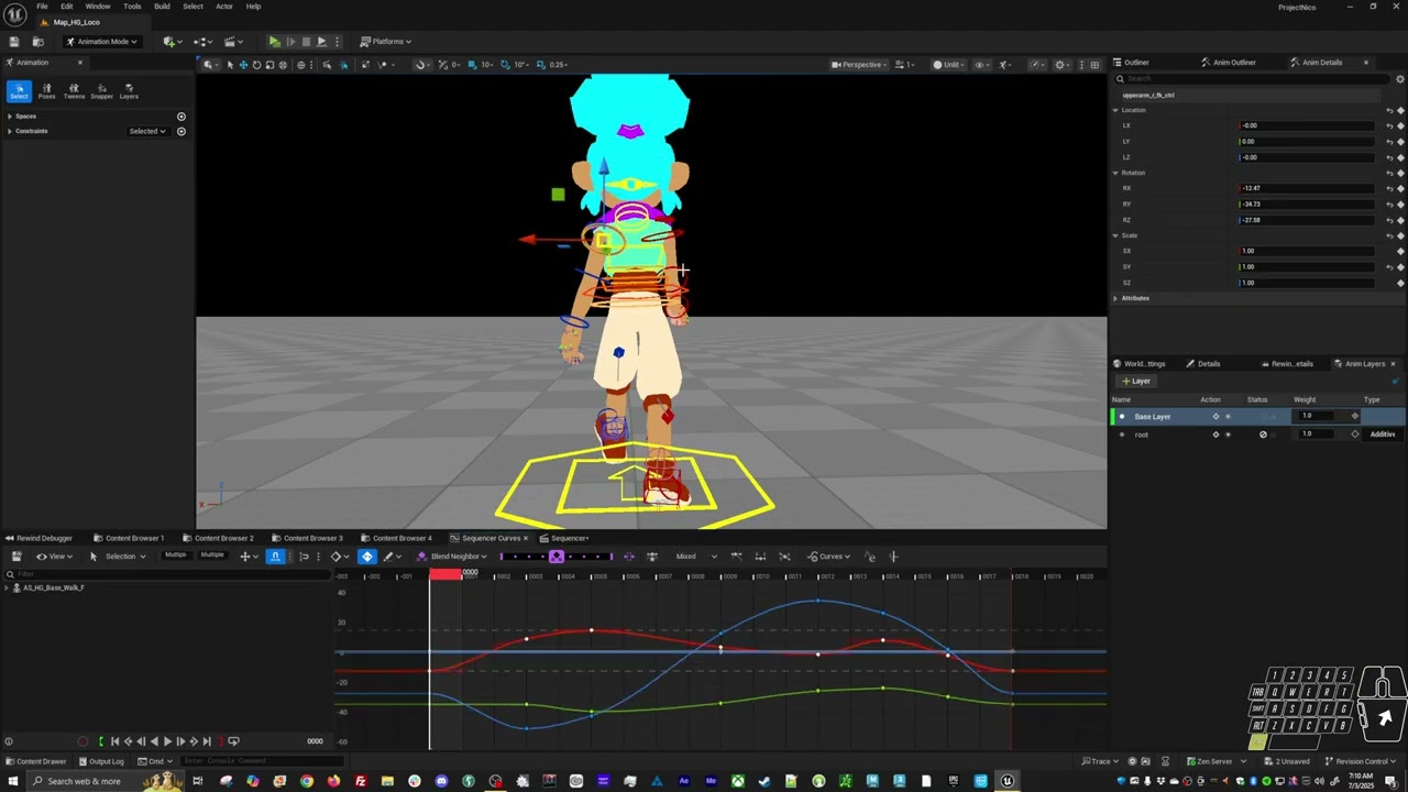Player Walk Animation Set UE5.6 Control Rig - 07 -  Animating Arms And Torso