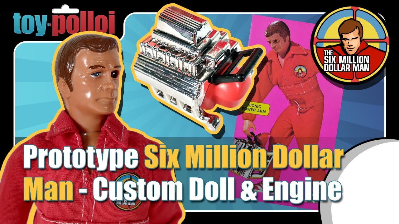 Prototype Six Million Dollar Man Doll custom figure with Chromed Engine block - Toy Polloi