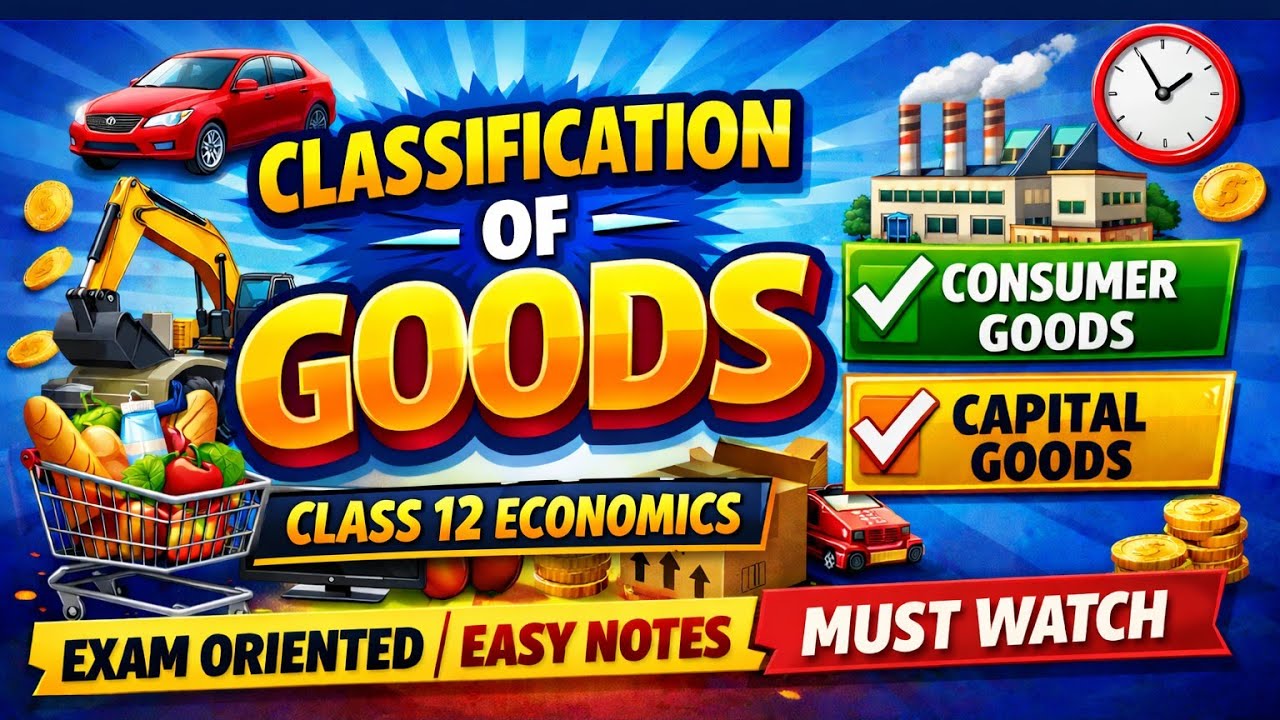Classification of Goods | Class 12 Economics Chapter 2 | Macro Economics CBSE Board | Easy Notes