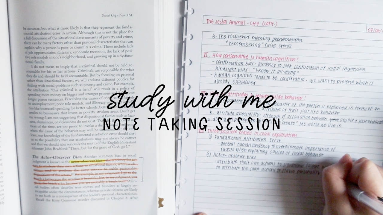 study with me: note taking session