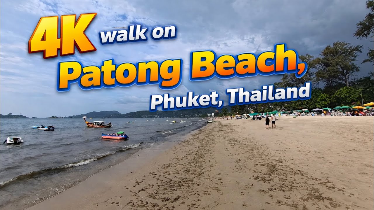 Patong Beach Walk, Thailand 🇹🇭 | 4K Real-Time Beach Ambience, No edit no talkkng