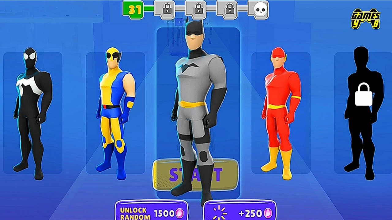 Mashup Hero Wolverine Batman Flash (Homa Games) Android iOS Gameplay