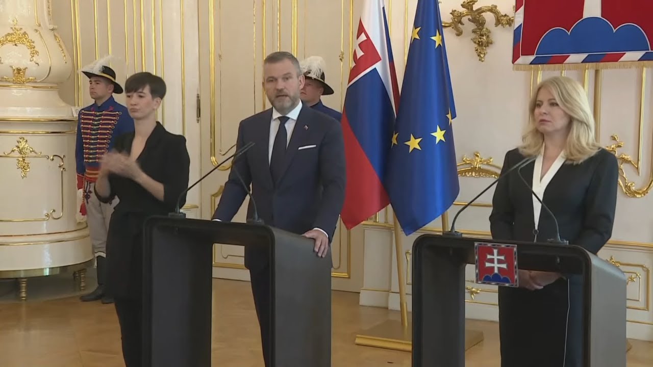 Presidents Zuzana Caputová and Peter Pellegrini give joint statement after attack on PM Fico