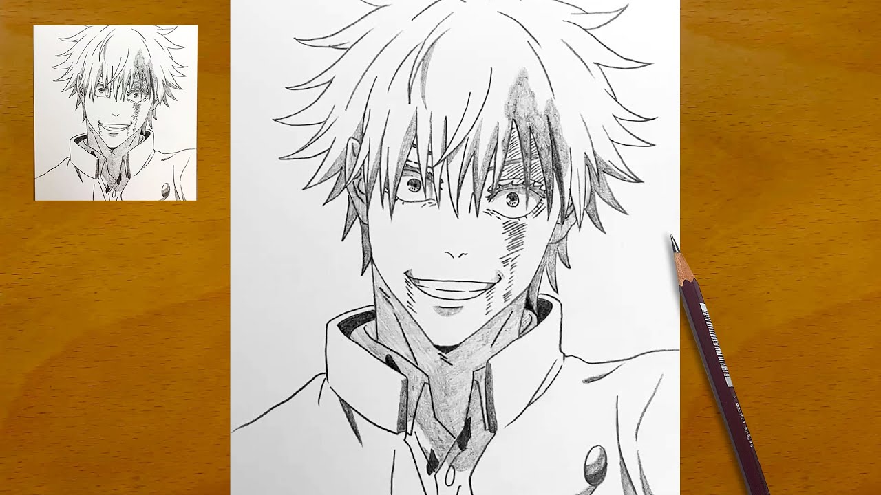How to draw Gojo Satoru step by step || Jujutsu Kaisen Anime Sketch || Easy Anime Drawing