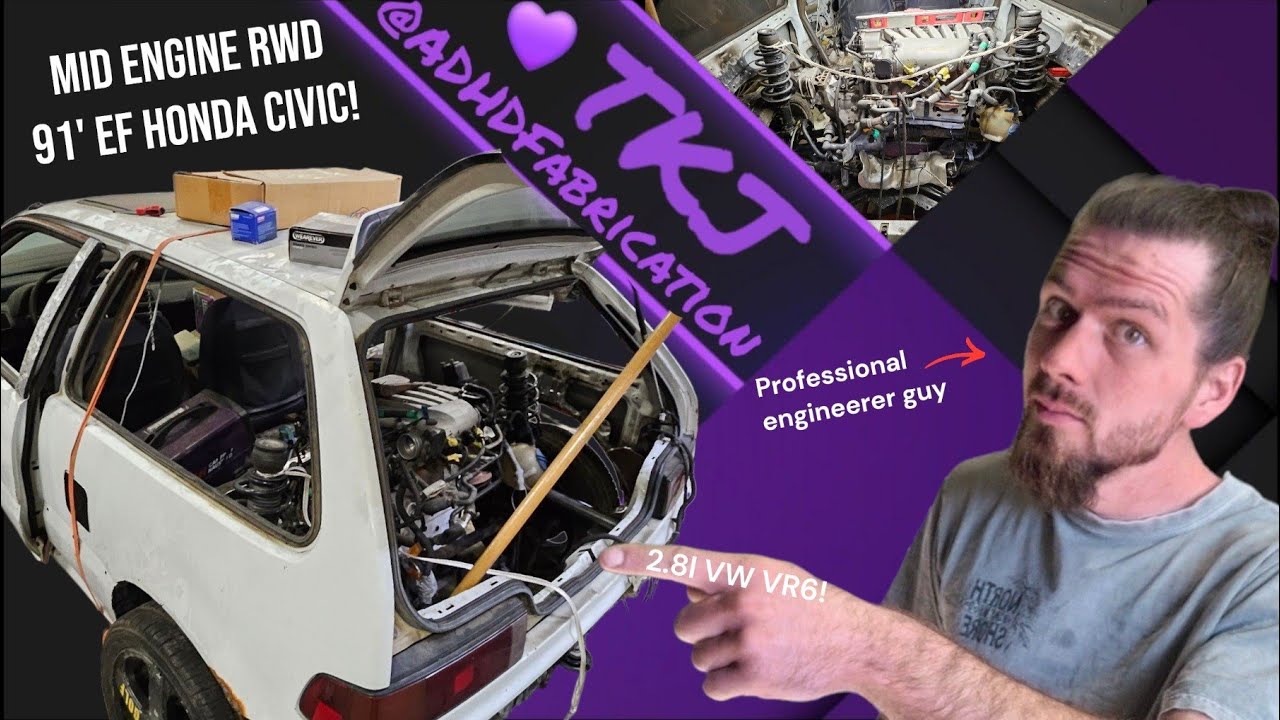 It Finally Fits… MERWD Vr6 Swapped Ef Civic😎💜🧃 Volkswonda build ep 13   (The mockup)