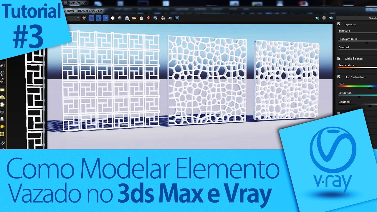 Como Modelar um Elemento Vazado no 3ds Max e Vray | Tutorial #3 | Projeto Memorável
