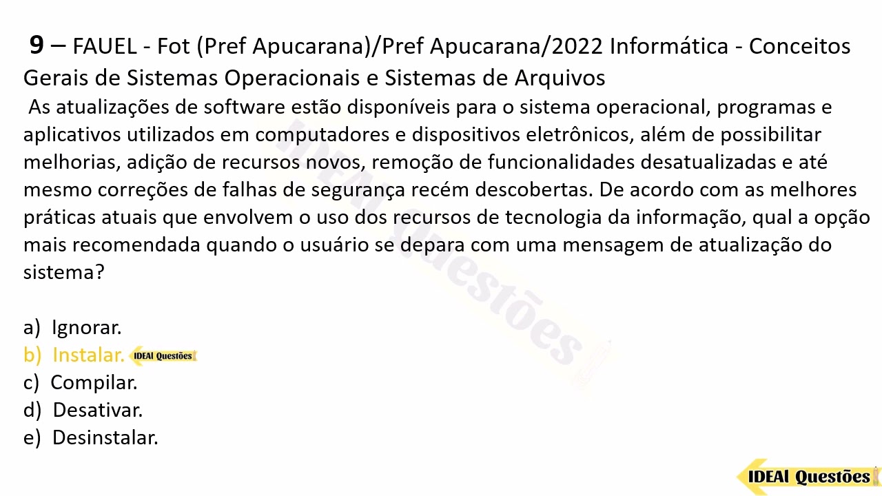 SIMULADO COM QUESTÕES DE INFORMÁTICA PARA CONCURSO PÚBLICO | BANCA FAUEL