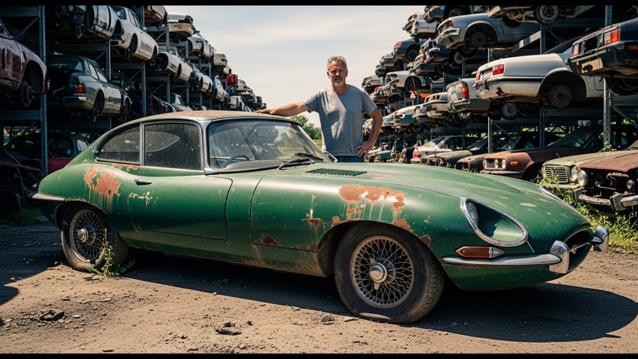 ASMR Car Restoration Full Rebuild of British Racing Green Jaguar E-Type Series 1 1961 from Abandoned