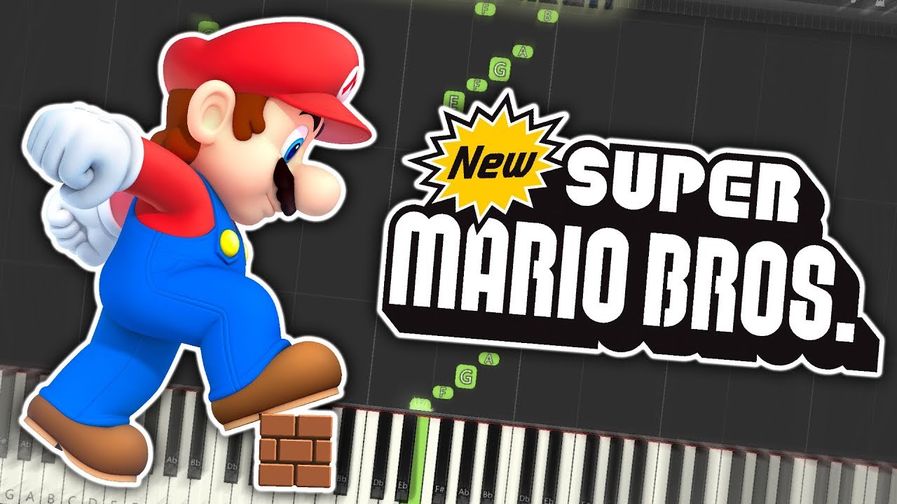 New Super Mario Bros. - Athletic Theme Piano Tutorial Synthesia