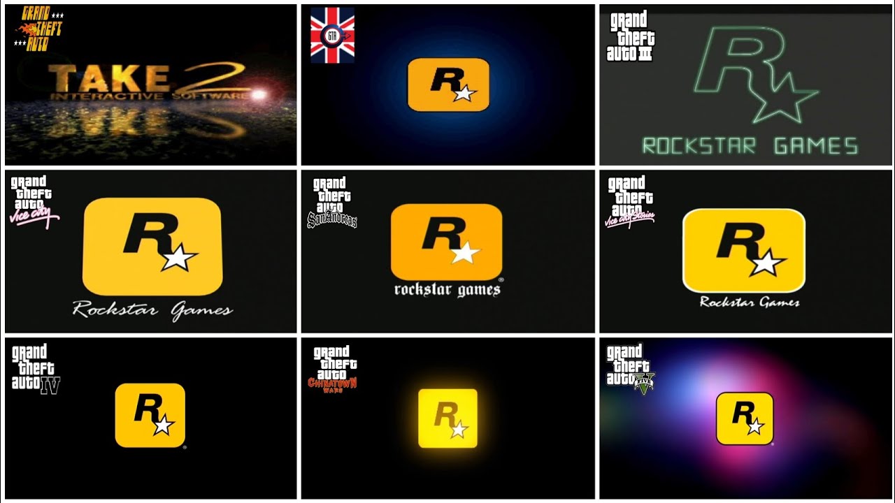 Rockstar Games Logo Intro in GTA Game Series GTA 1 - GTA V (1997-2013)