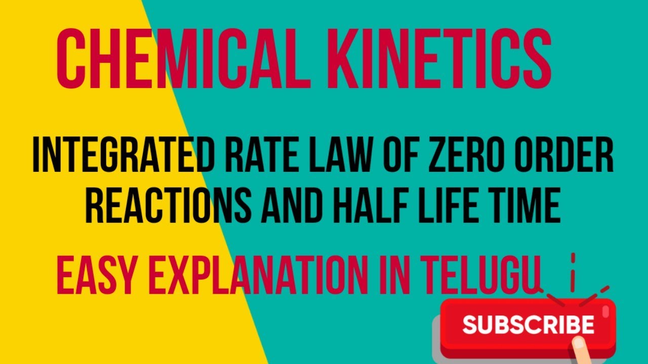 CHEMICAL KINETICS PART 4 Integrated rate law of Zero order reactions and it's  Half life time.