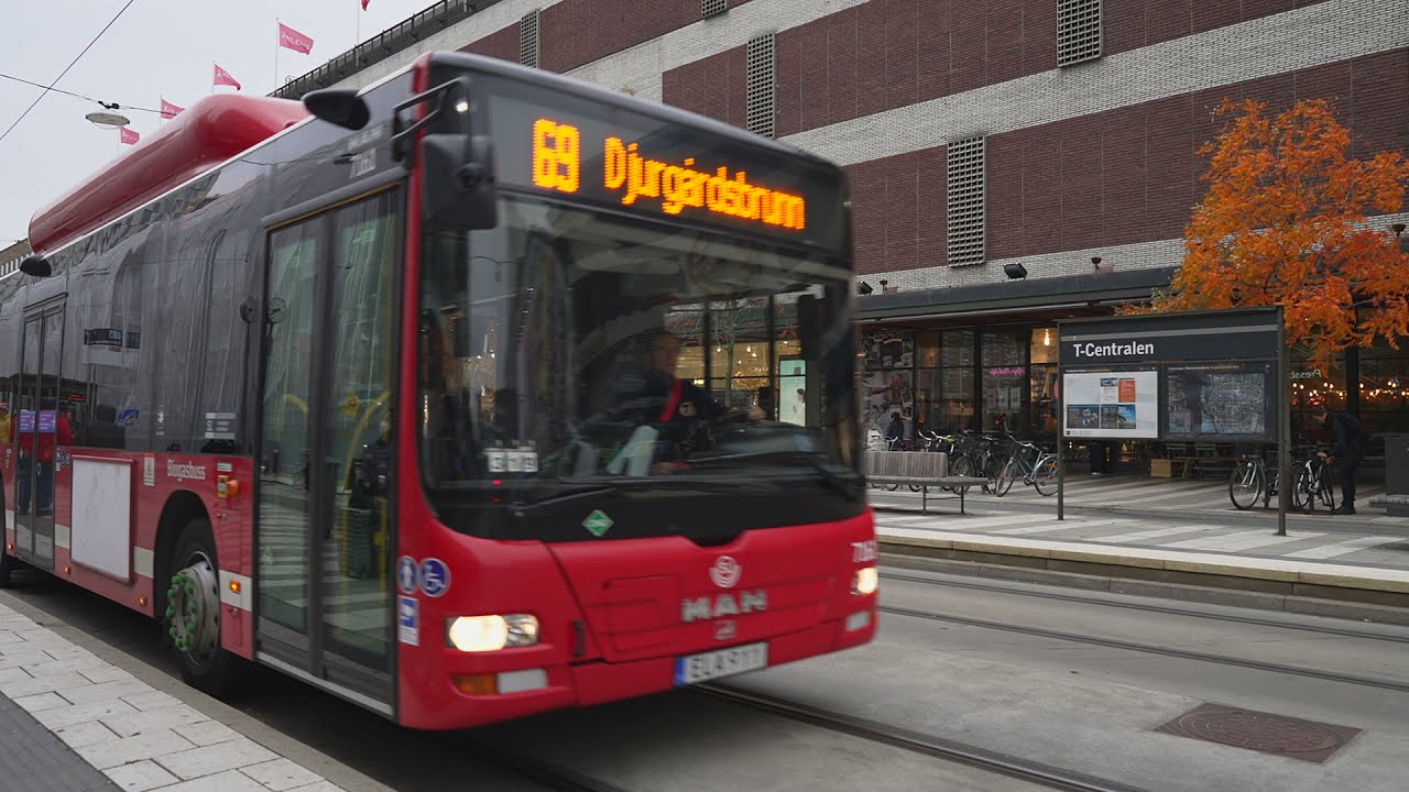 Sweden, Stockholm, bus 69 ride from T-Centralen to Berwaldhallen