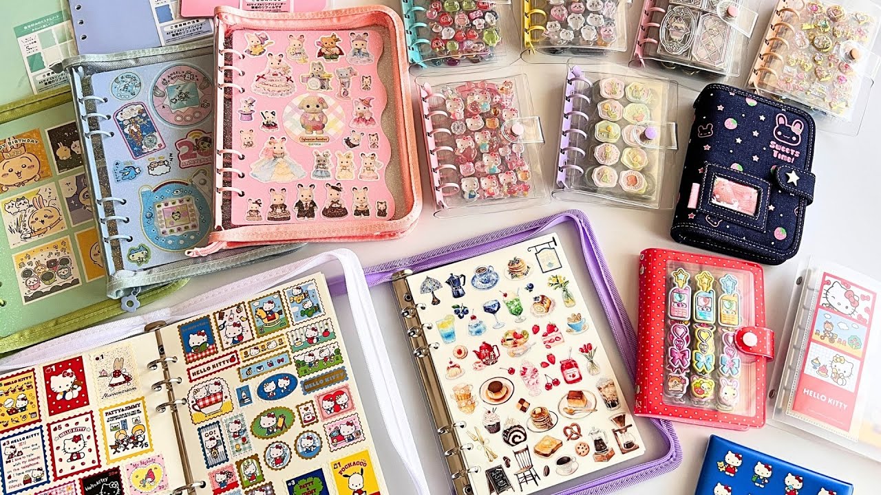 【100均グッズなど】シール帳の作り方と中身。かわいいシール購入品をご紹介【サンリオ・メリング・ボンボンドロップシール・バインダー選び】