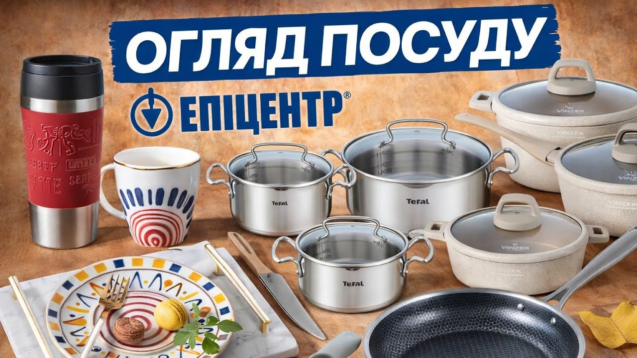 ОГЛЯД ПОСУДУ В ЕПІЦЕНТРІ 🔥 Vinzer, Tefal, Kohen, KitchenAid, Fiora | Термоси