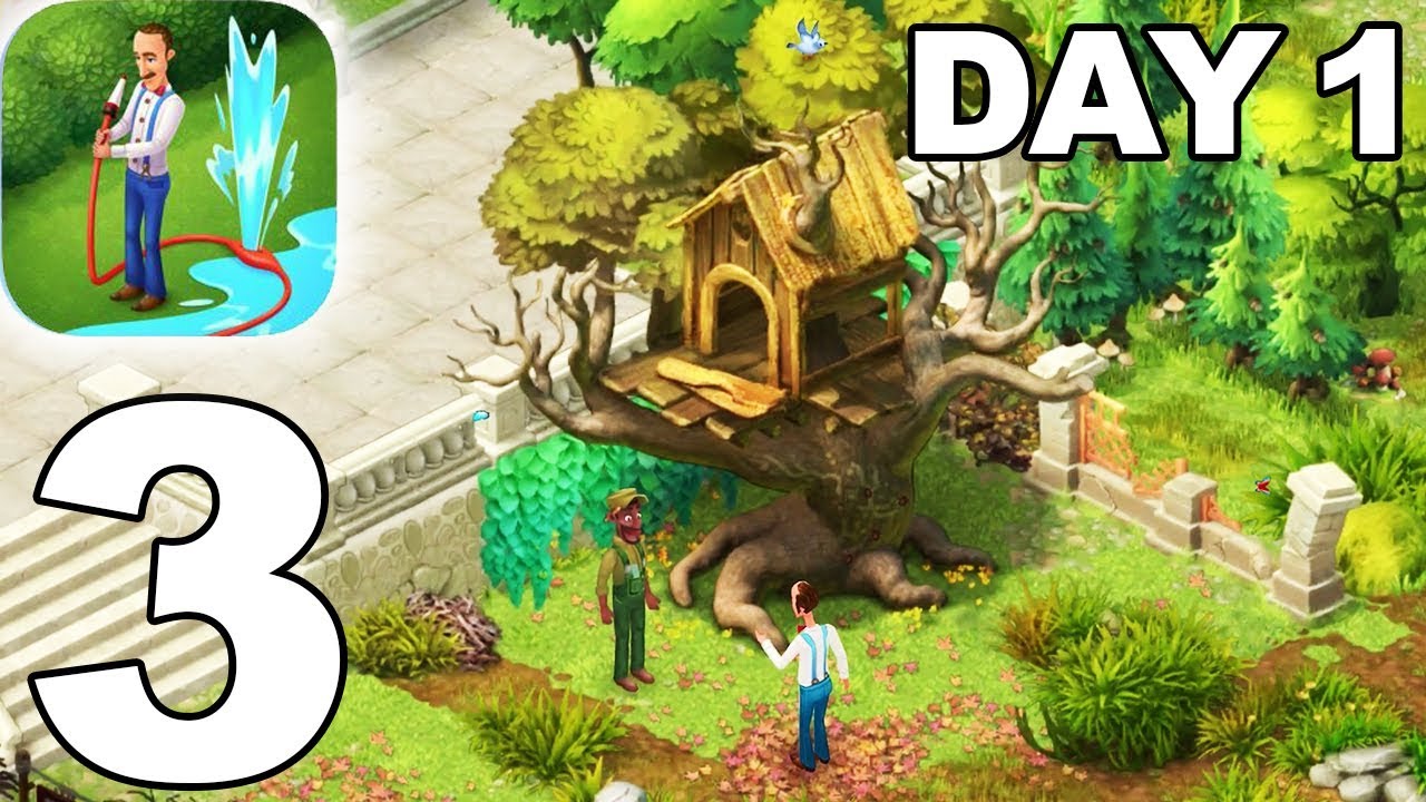 Gardenscapes - Walkthrough DAY 1 NEW AREA Part 3 - iOS Android
