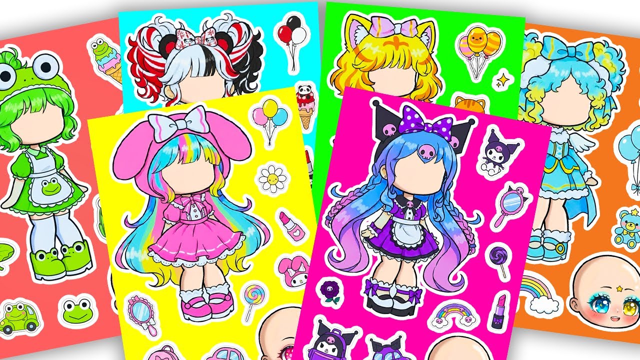 🌈Paper DIY🌈 Cute Sanrio X Gacha Sticker Book #Cinnamoroll #Kuromi #Melody #paperdiy #gachalife #asmr