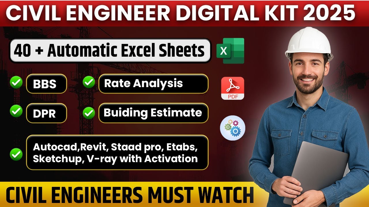 40+ Automatic  Calculation Excel Sheets Of Estimation & Rate Analysis | Civil Engineering Softwares