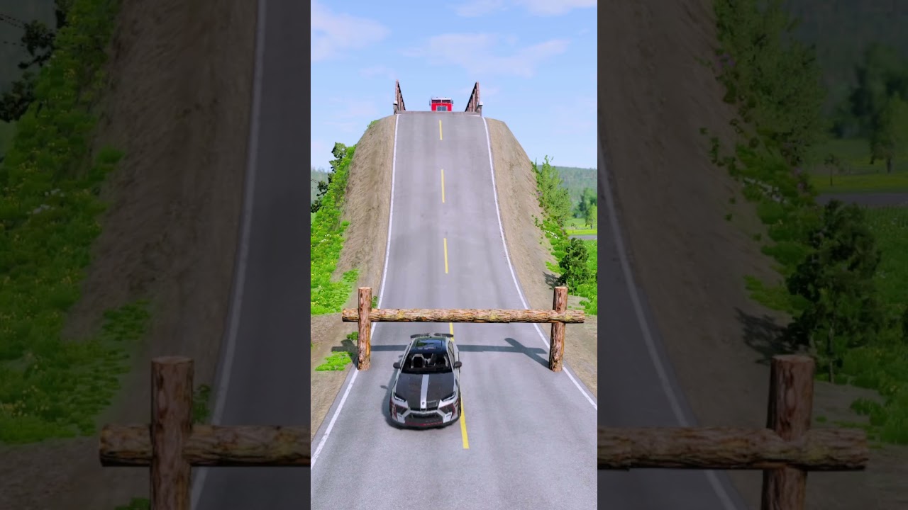 Cement Trucks vs Logs Trap - BeamNG drive #beamngdrive #cargame #carcrash #simulationgame