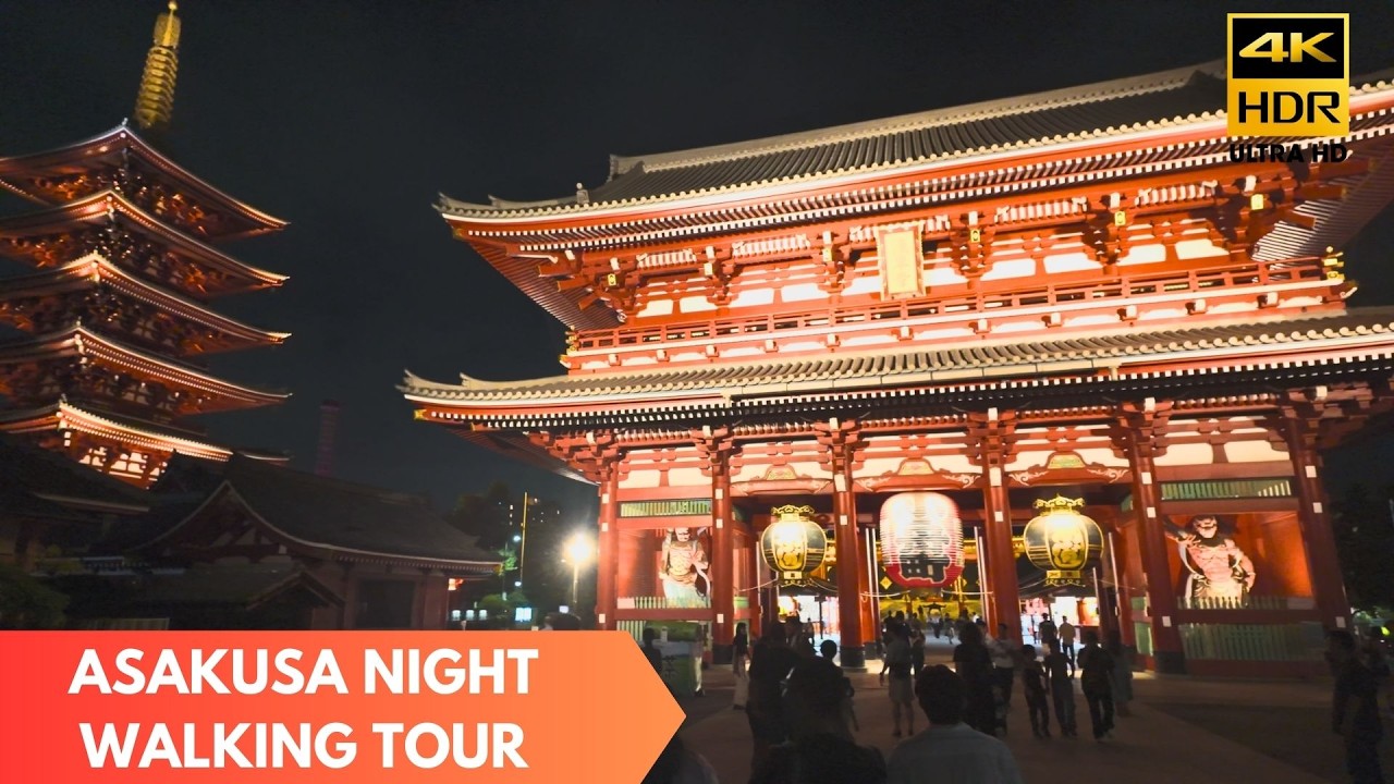 ETHEREAL JAPAN VIBES! Asakusa Tokyo Night Walking [4K60 HDR]