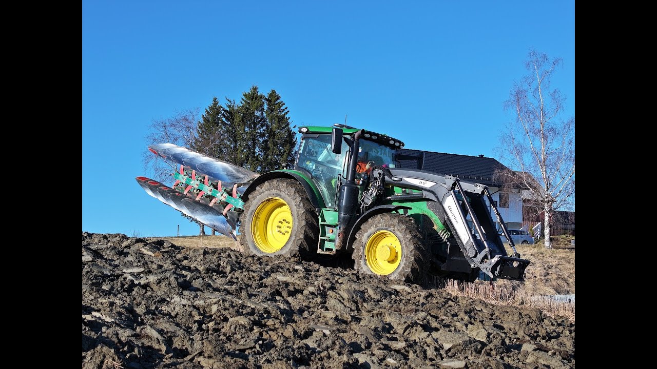 Pløying i Skjelstadmark | John Deere 6R185 | Kverneland ES85