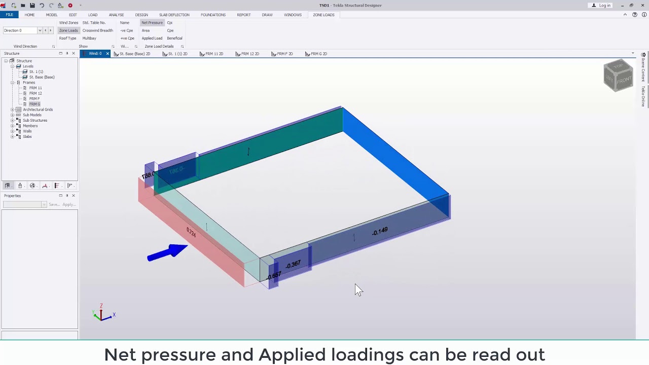 Tekla Structural Designer 2020 - Using the simple wind command