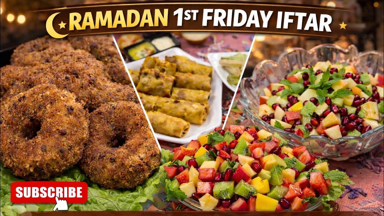 Ramazan 1st Friday Iftar 🍽️Crispy Donuts +Juicy Fresh Fruit Salsa | Aaj ka iftar bana special 😍