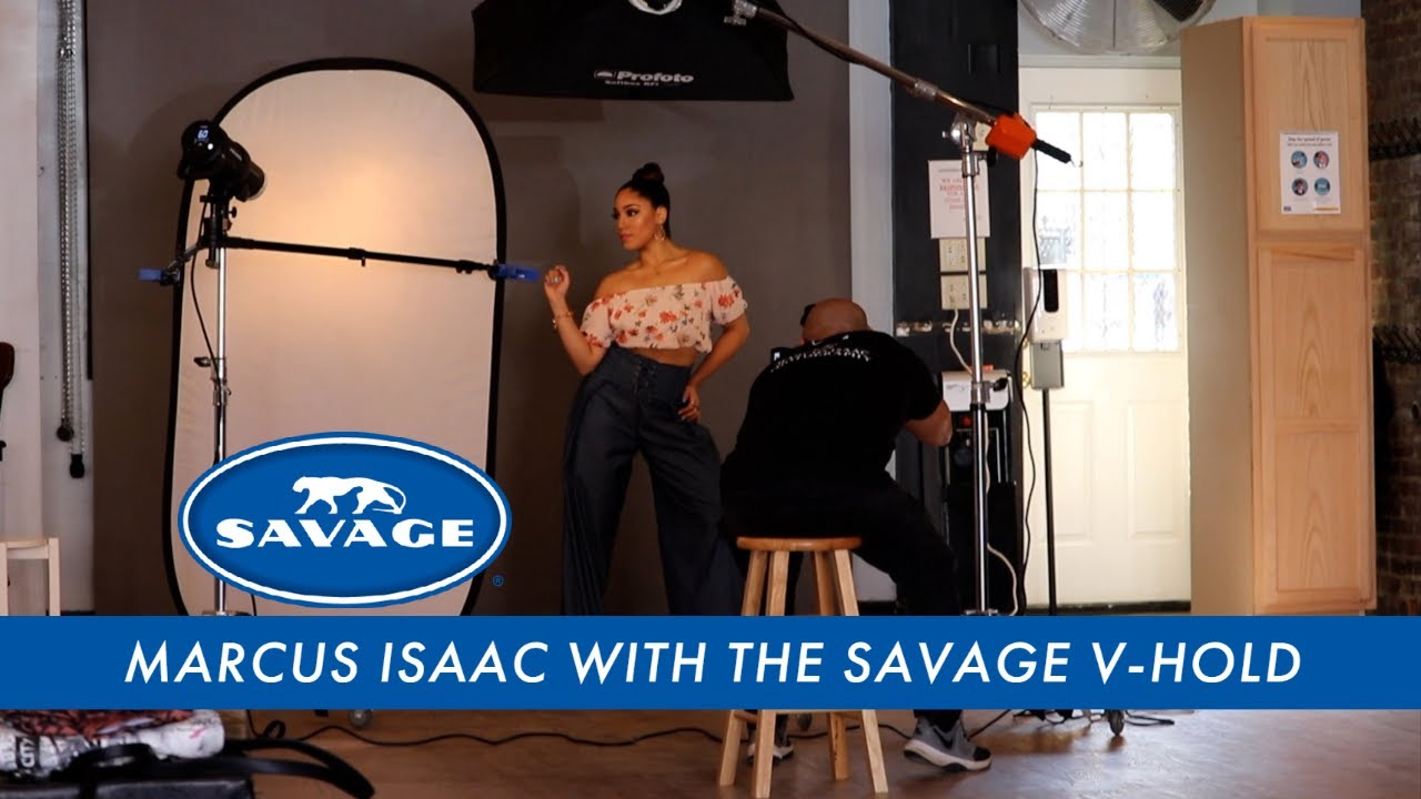 Marcus Isaac in the Studio with the Savage V-Hold for Light Modifiers