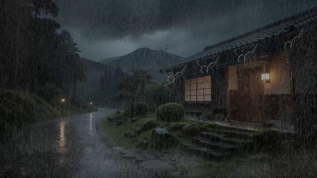 Restful Nights 🌧️ Rainfall Over Countryside Roof for Deep Sleep and Relaxation 😌