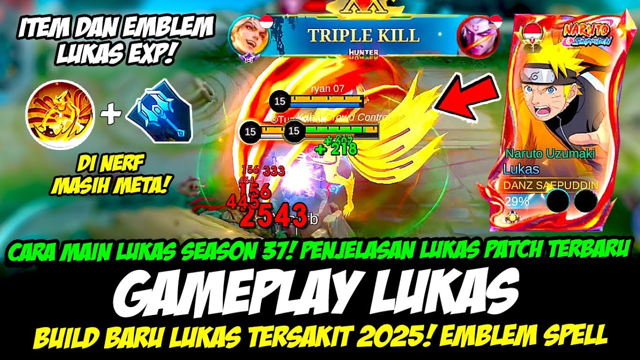 CARA MAIN LUKAS SEASON 37 + PENJELASAN LUKAS PATCH TERBARU❗BUILD LUKAS TERSAKIT❗GAMEPLAY LUKAS EXP
