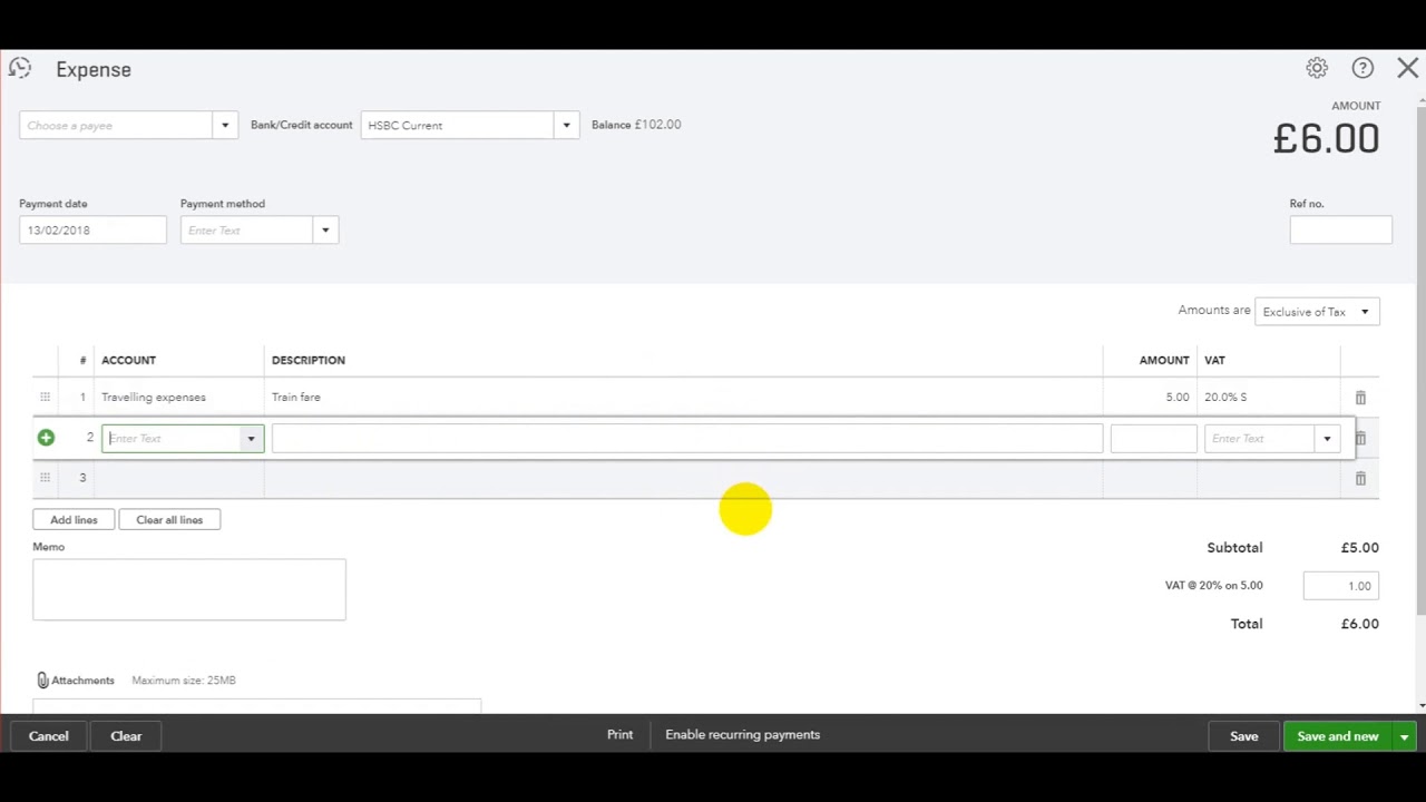 QuickBooks Online Tutorial - Part 17 - Recording Expenses