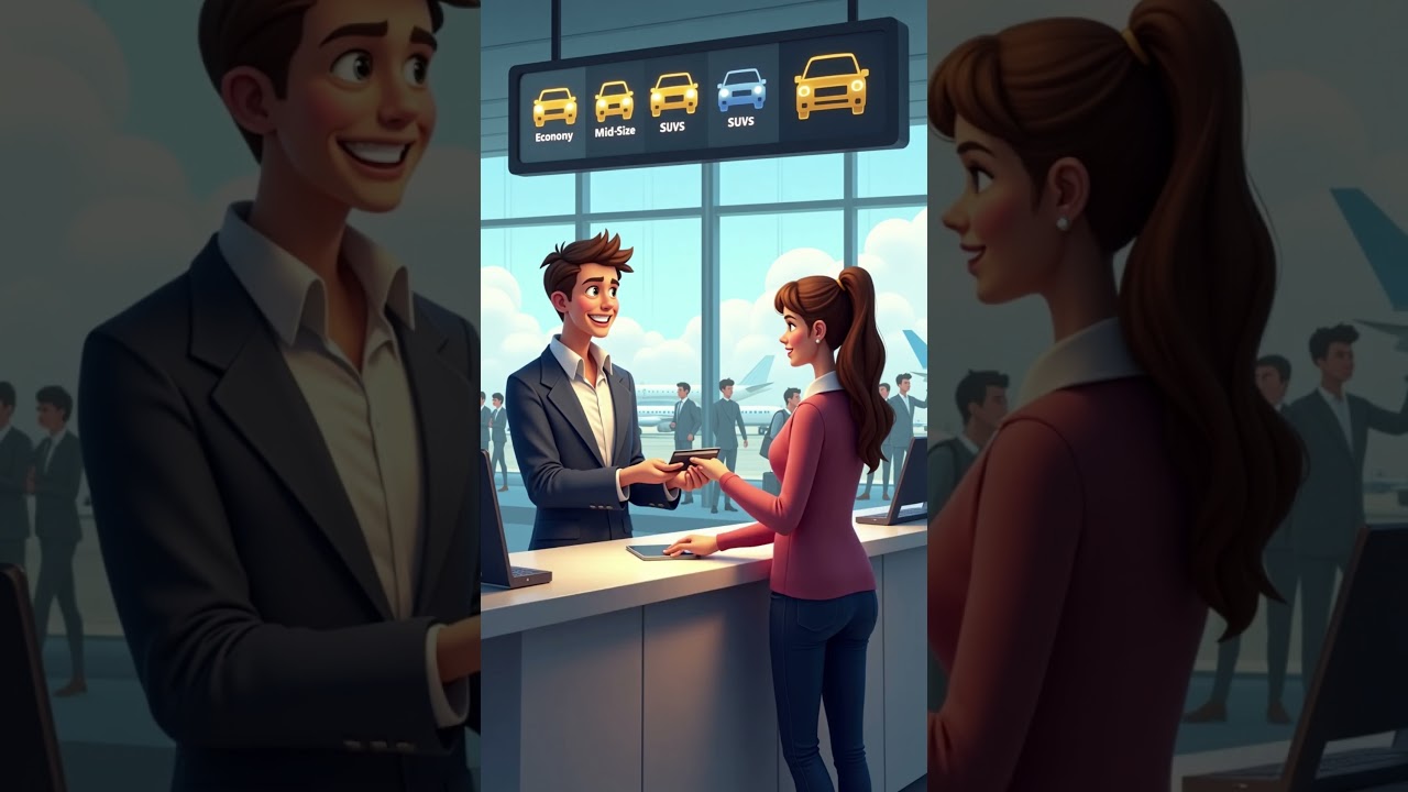 Renting a Car at the Airport &ndash; English Conversation for Travelers 🚗✈️ #englishconversation #english