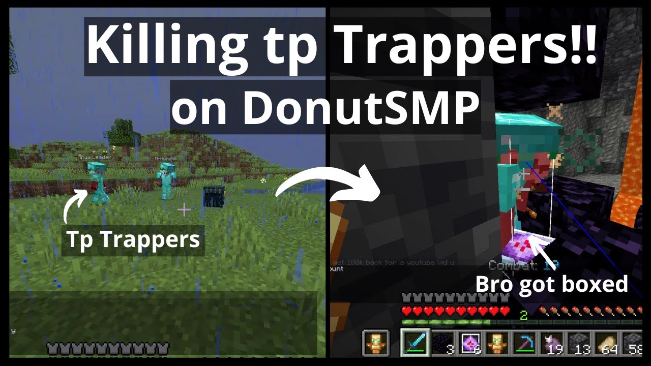 Teleporting to tp Trappers on DonutSMP and Killing Them!!