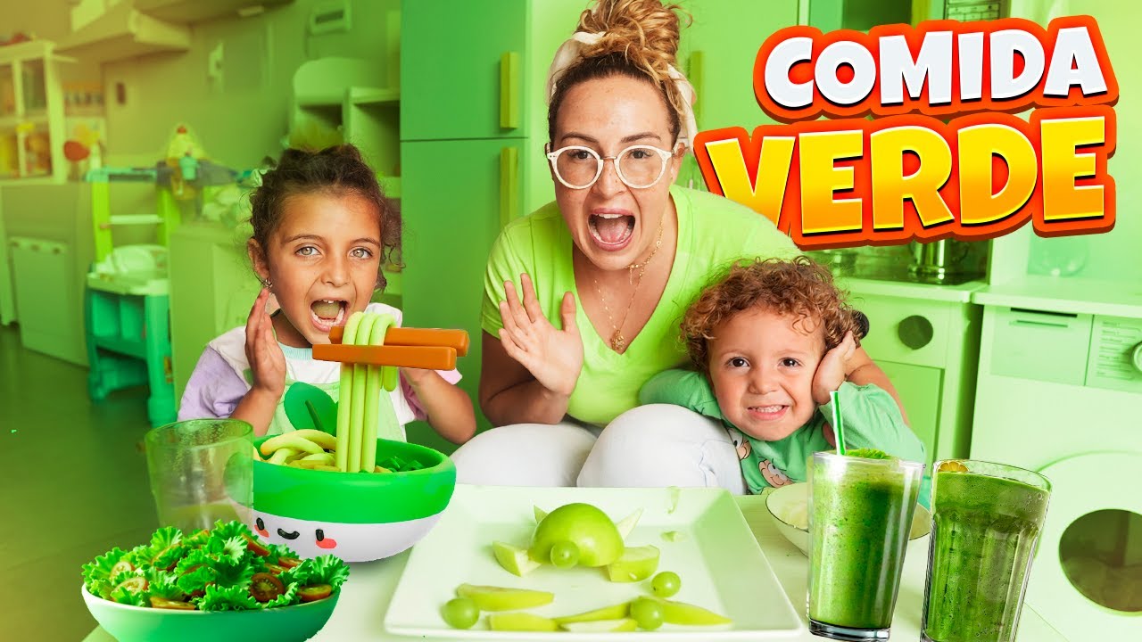 COMENDO TUDO VERDE POR UM DIA INTEIRO - FAM&Iacute;LIA BELLA E LUCCA SHOW