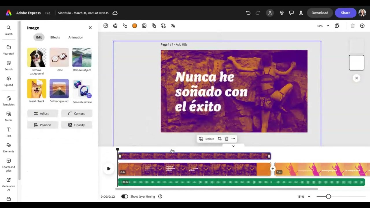 Demo animacion de frase con videos